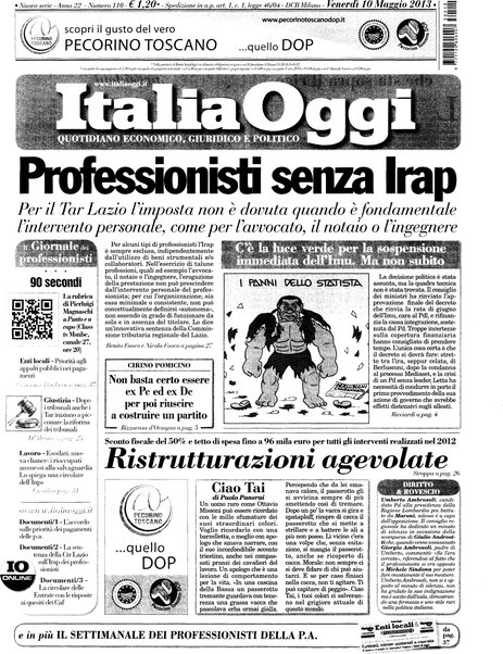 Italia oggi : quotidiano di economia finanza e politica